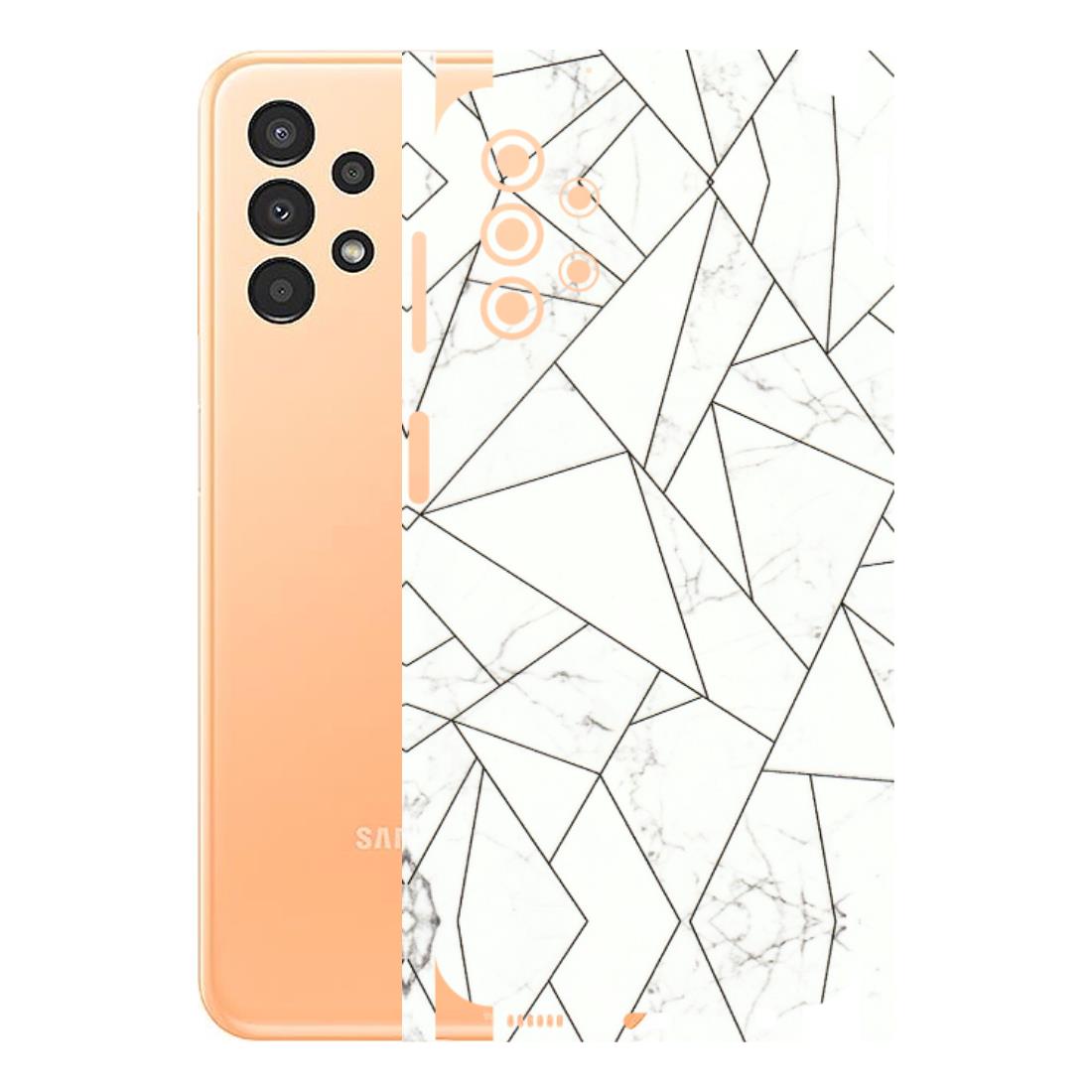 Samsung A/S Series Phone Skins (All Models) - Luxury White Marble Effect - 3D Embossed Finish (L-168) Samsung Galaxy A13 4G
