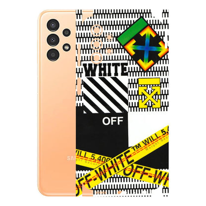 Samsung A/S Series Phone Skins (All Models) - White Off Abstract - 3D Embossed Finish (L-172) Samsung Galaxy A13 4G