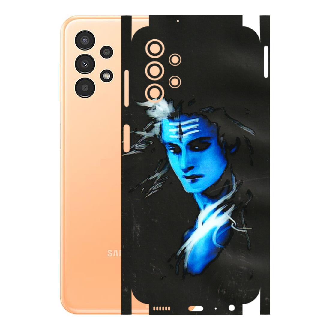 Samsung A/S Series Phone Skins (All Models) - Har Har Mahadev Blue/Black - 3D Embossed Finish (L-185) Samsung Galaxy A13 4G