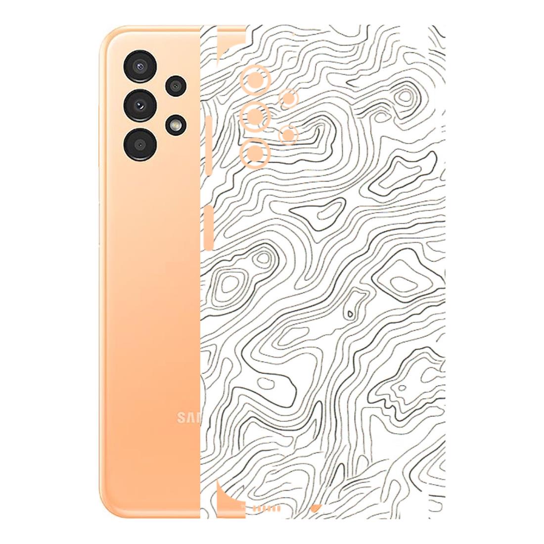 Samsung A/S Series Phone Skins (All Models) - White Black Swirls - 3D Embossed Finish (L-219) Samsung Galaxy A13 4G
