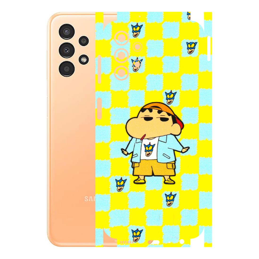 Samsung A/S Series Phone Skins (All Models) - Yellow Blue Shinchan Cute - 3D Embossed Finish (L-221) Samsung Galaxy A13 4G