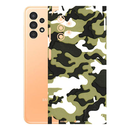 Samsung A/S Series Phone Skins (All Models) - Camouflages White And Green - 3D Embossed Finish (L-243) Samsung Galaxy A13 4G