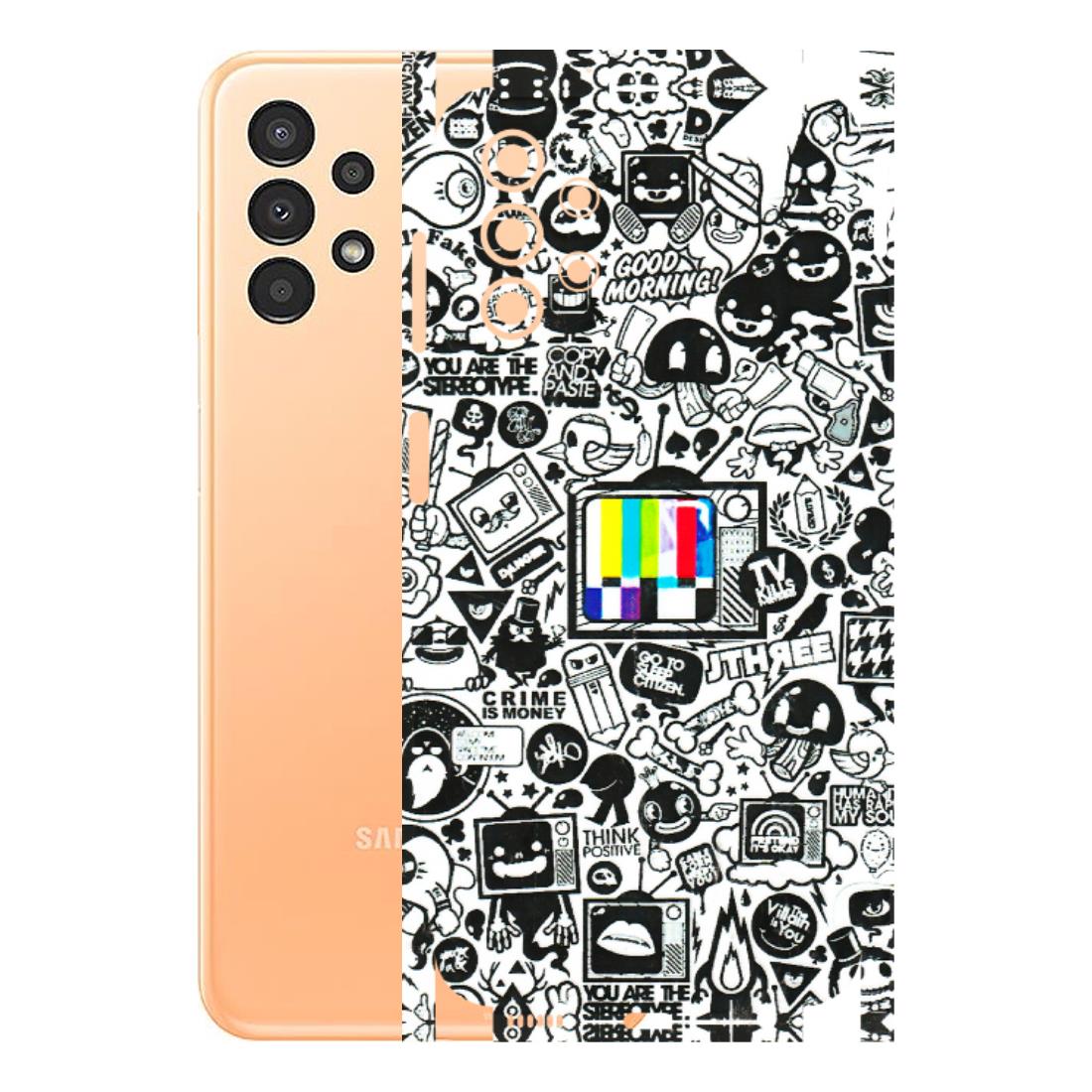 Samsung A/S Series Phone Skins (All Models) - Doodles Positive Art - 3D Embossed Finish (L-263) Samsung Galaxy A13 4G