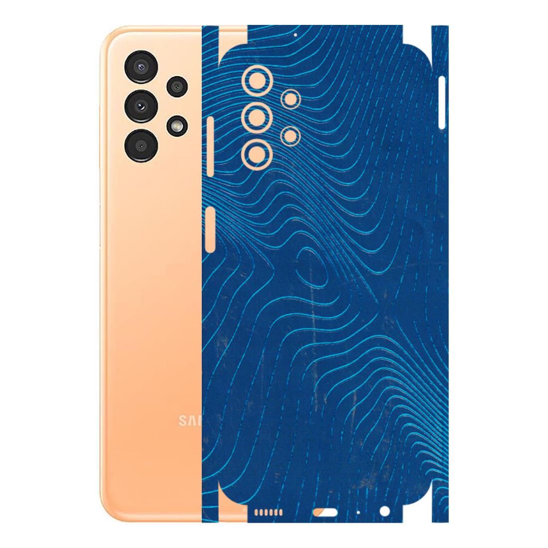 Samsung A/S Series Phone Skins (All Models) - Abstract Blue Line Map - 3D Embossed Finish (L-272) Samsung Galaxy A13 4G