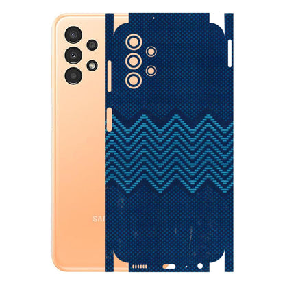 Samsung A/S Series Phone Skins (All Models) - Blue Sober Waves - 3D Embossed Finish (L-306) Samsung Galaxy A13 4G