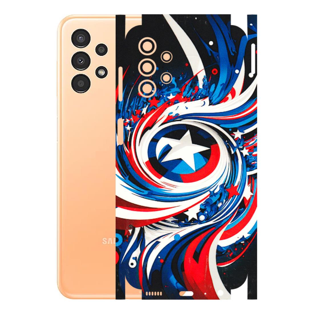 Samsung A/S Series Phone Skins (All Models) - Captain America Logo - 3D Embossed Finish (L-307) Samsung Galaxy A13 4G