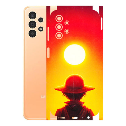 Samsung A/S Series Phone Skins (All Models) - Cool Sunset With Monkey D.Luffy Anime - 3D Embossed Finish (L-329) Samsung Galaxy A13 4G