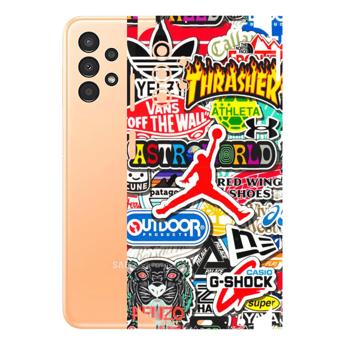 Samsung A/S Series Phone Skins (All Models) - Multi Brands Sticker Graffiti - 3D Embossed Finish (L-37) Samsung Galaxy A13 4G
