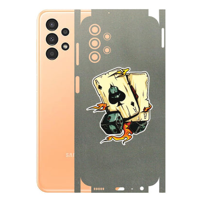 Samsung A/S Series Phone Skins (All Models) - Grey Cards Of Ace - 3D Embossed Finish (L-77) Samsung Galaxy A13 4G