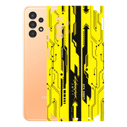 Samsung A/S Series Phone Skins (All Models) - Yellow Cyberpunk - 3D Embossed Finish (L-93) Samsung Galaxy A13 4G