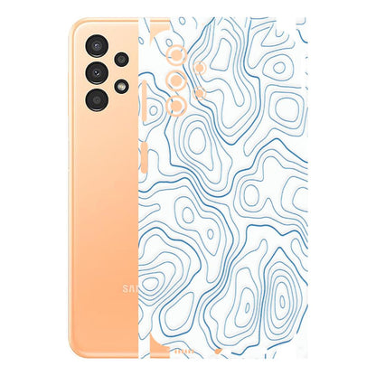Samsung A/S Series Phone Skins (All Models) - Blue And White Swirls - Matte Finish (M-139) Samsung Galaxy A13 4G