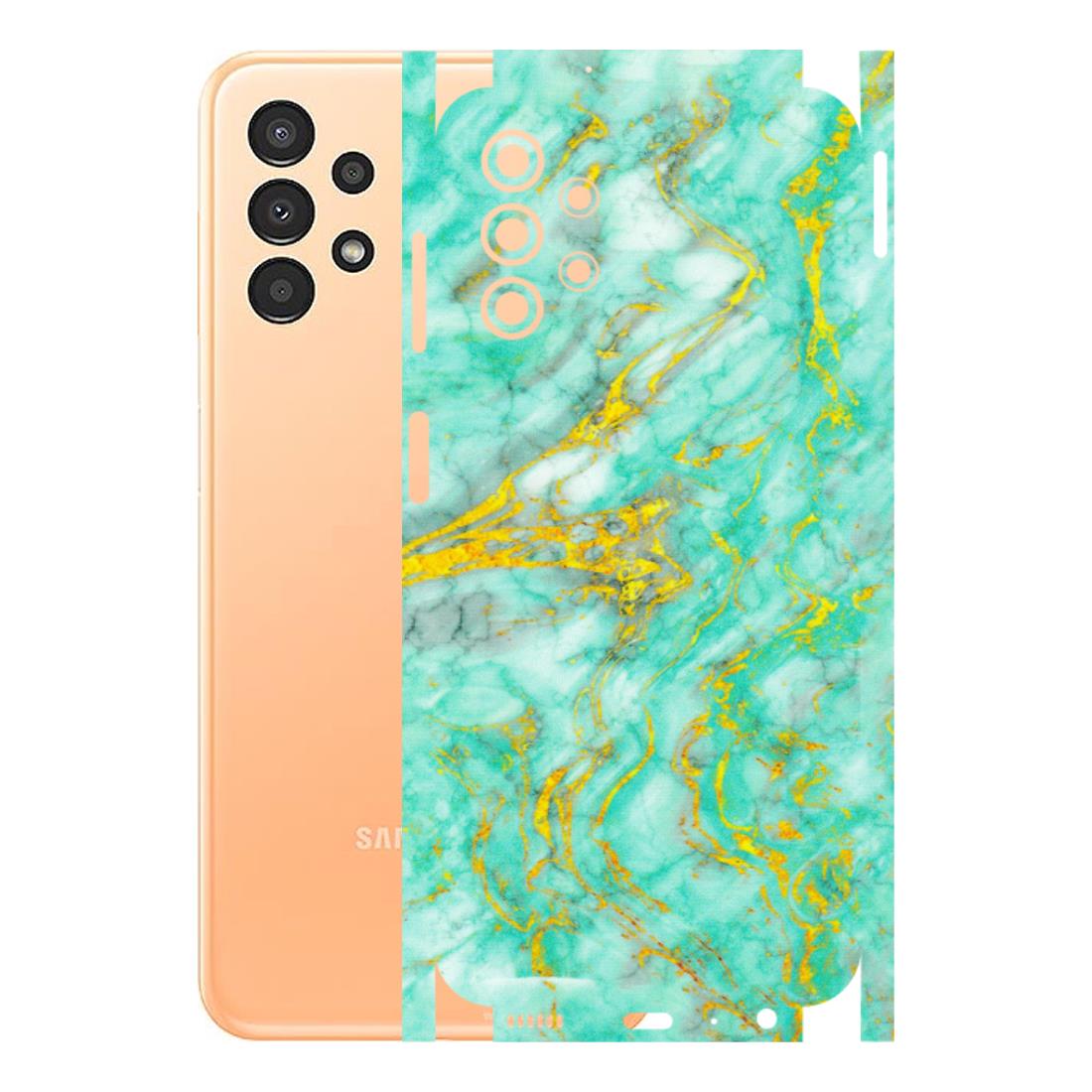 Samsung A/S Series Phone Skins (All Models) - Green And Gold Marble Feel - Matte Finish (M-16) Samsung Galaxy A13 4G