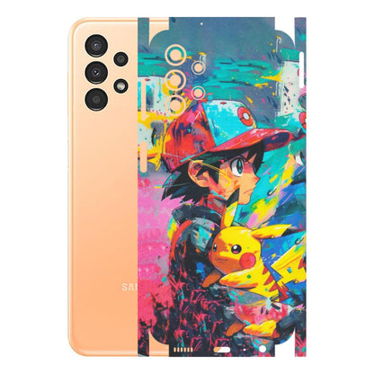 Samsung A/S Series Phone Skins (All Models) - Ash & Pikachu - Matte Finish (M-26) Samsung Galaxy A13 4G