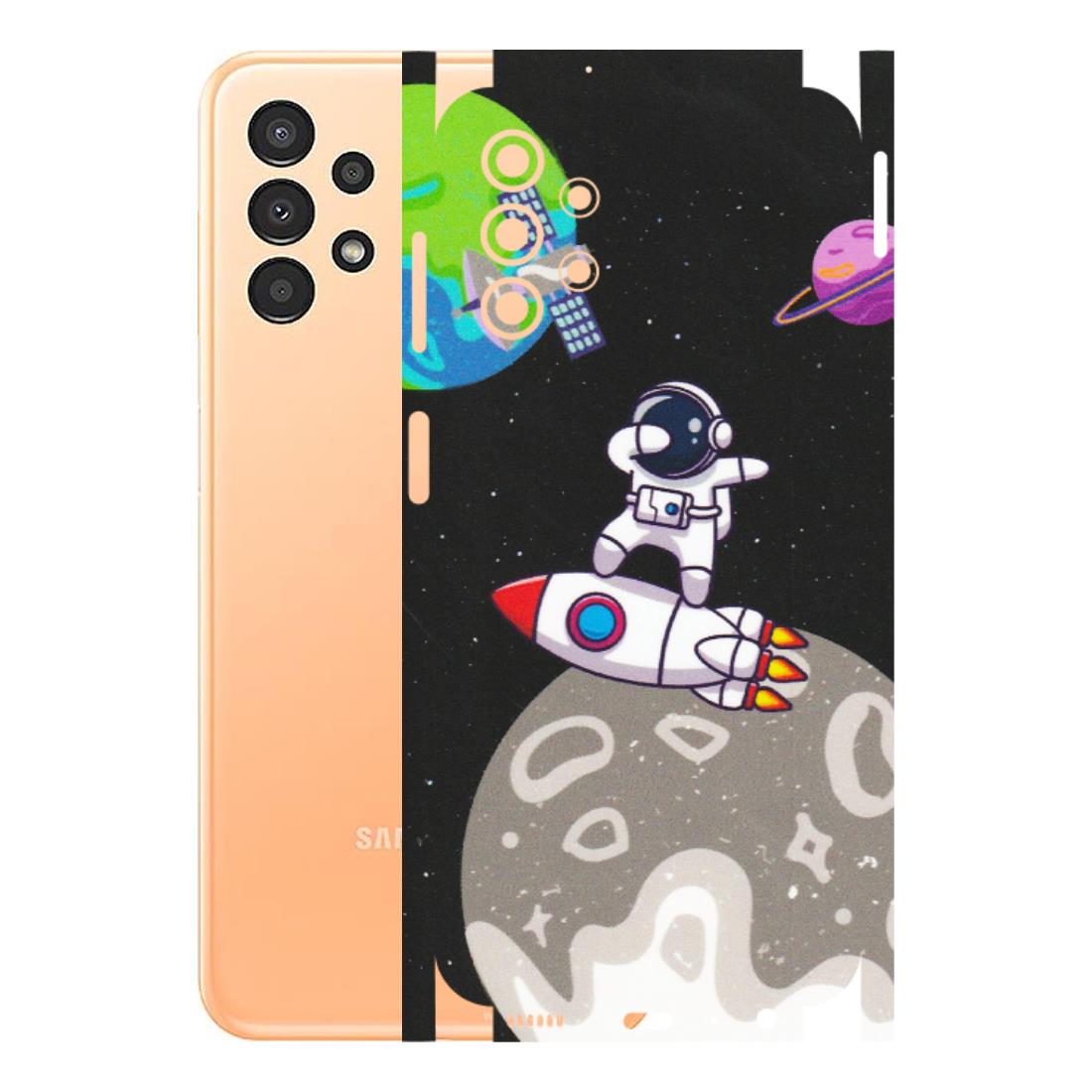 Samsung A/S Series Phone Skins (All Models) - Astronaut Vibing Toon Running - Matte Finish (M-39) Samsung Galaxy A13 4G