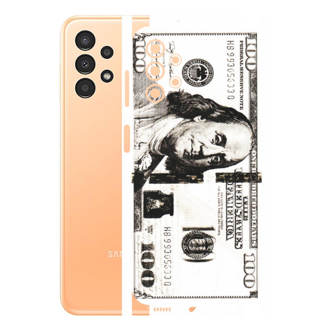 Samsung A/S Series Phone Skins (All Models) - 100 Dollar Currency - Transparent Finish (T-01) Samsung Galaxy A13 4G