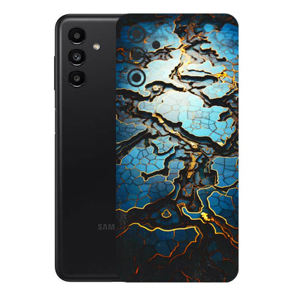 Samsung A/S Series Phone Skins (All Models) - Blue Gold Abstract - 3D Embossed Finish (L-11) Samsung Galaxy A13 (5G)