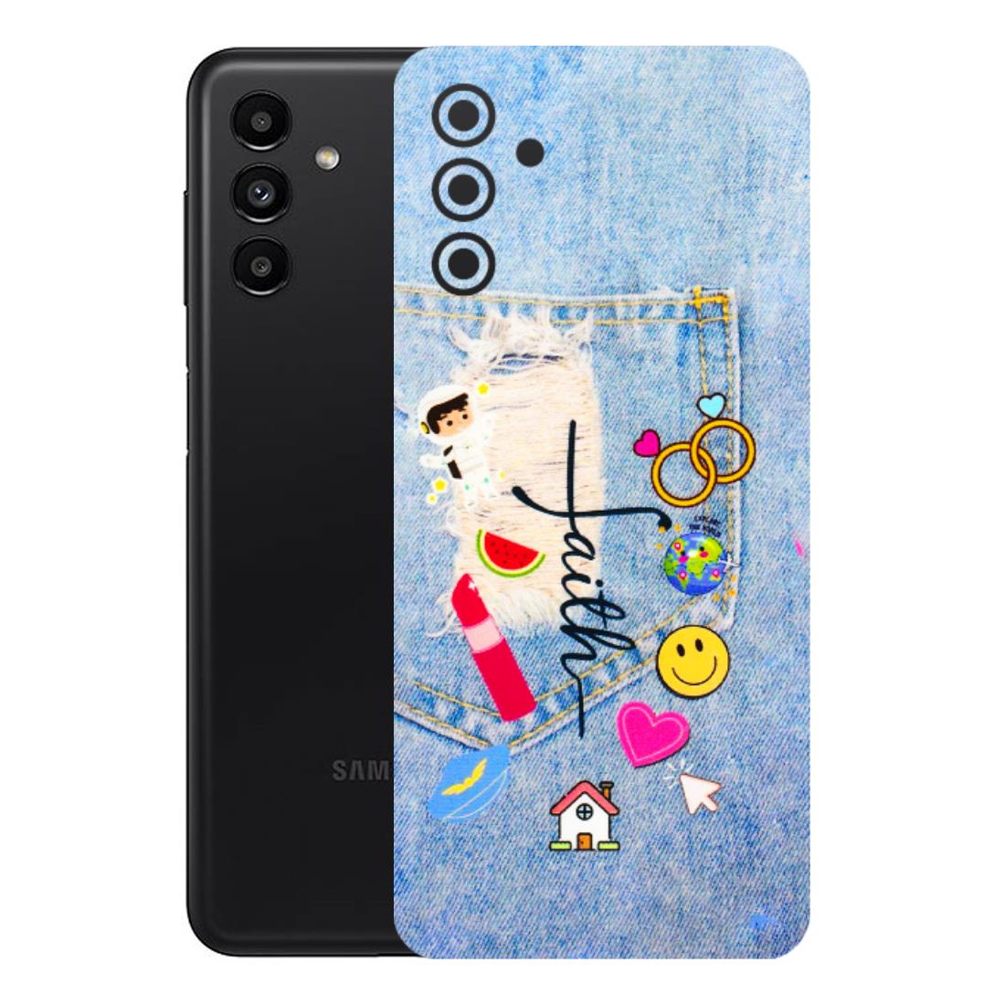 Samsung A/S Series Phone Skins (All Models) - Denim Jeans Pocket - 3D Embossed Finish (L-134) Samsung Galaxy A13 (5G)