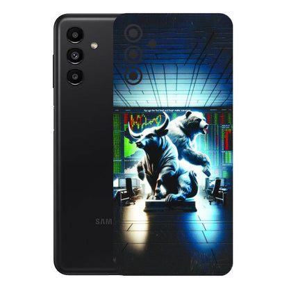 Samsung A/S Series Phone Skins (All Models) - Stock Market Sensex Bear vs Bulls - 3D Embossed Finish (L-15) Samsung Galaxy A13 (5G)