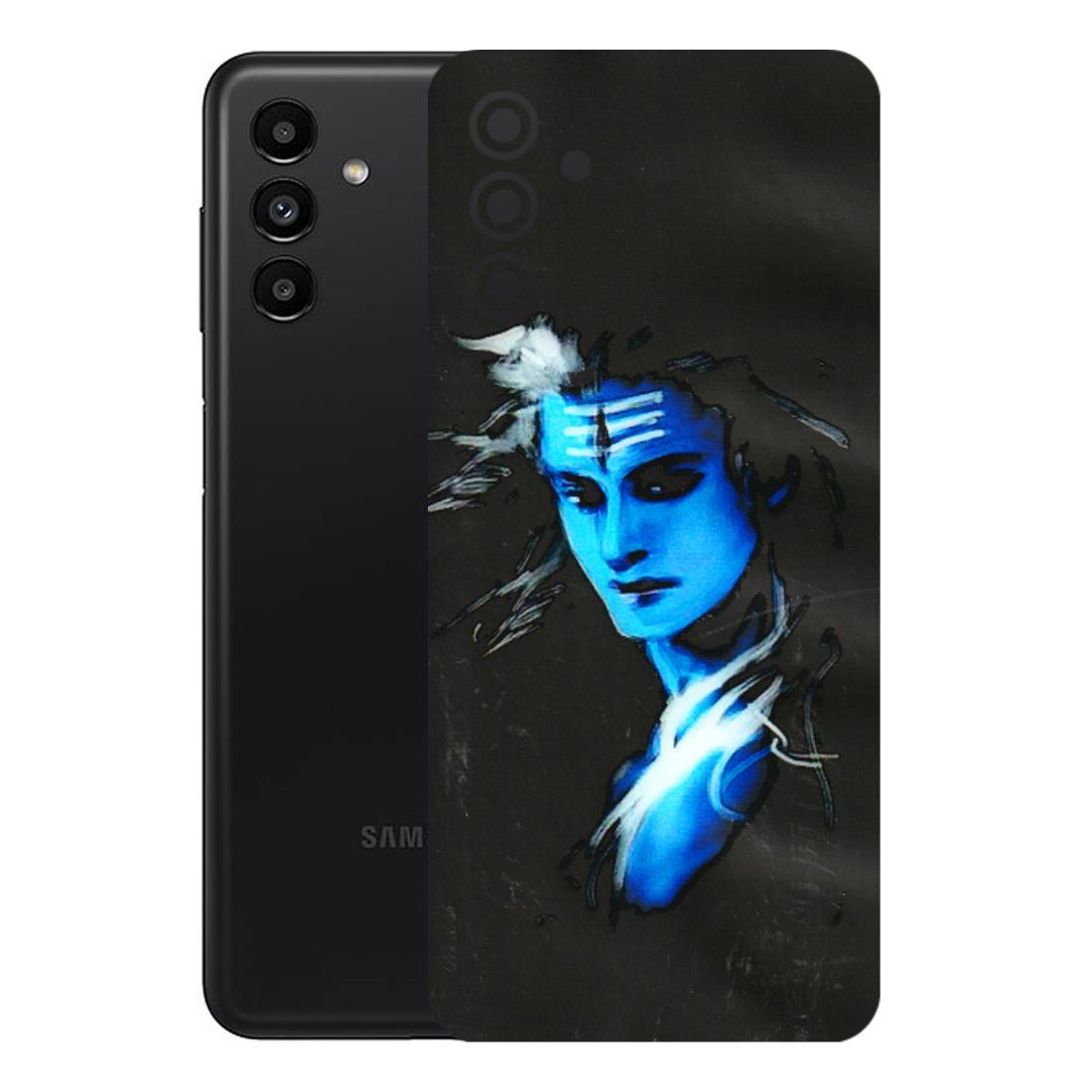 Samsung A/S Series Phone Skins (All Models) - Har Har Mahadev Blue/Black - 3D Embossed Finish (L-185) Samsung Galaxy A13 (5G)