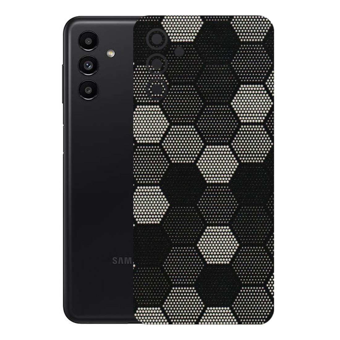 Samsung A/S Series Phone Skins (All Models) - Black & White Dotted Honeycomb Texture - 3D Embossed Finish (L-202) Samsung Galaxy A13 (5G)