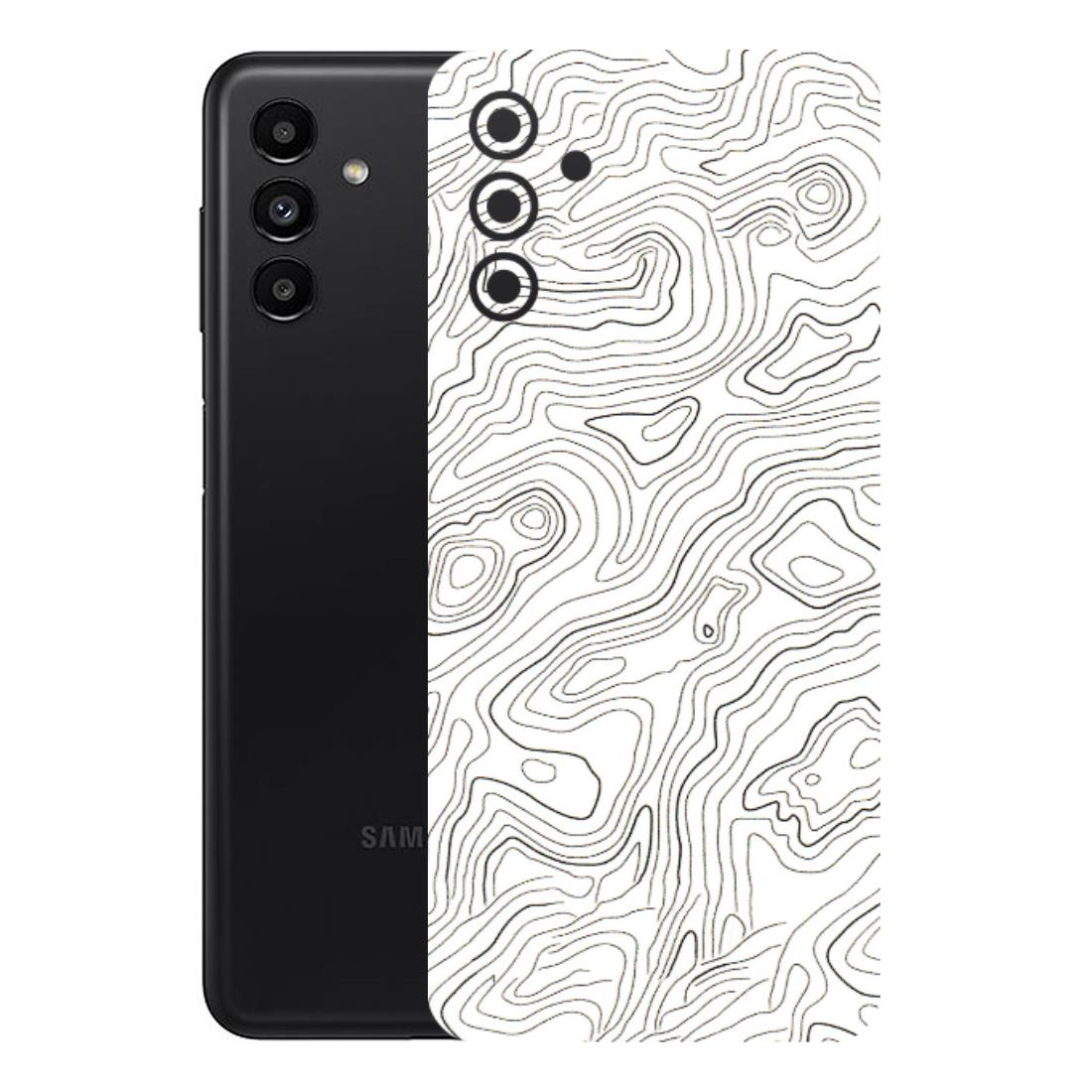 Samsung A/S Series Phone Skins (All Models) - White Black Swirls - 3D Embossed Finish (L-219) Samsung Galaxy A13 (5G)