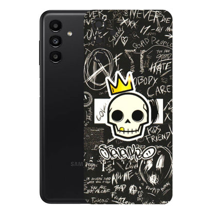 Samsung A/S Series Phone Skins (All Models) - Funny Skull Black Chalk Grafitti - 3D Embossed Finish (L-22) Samsung Galaxy A13 (5G)