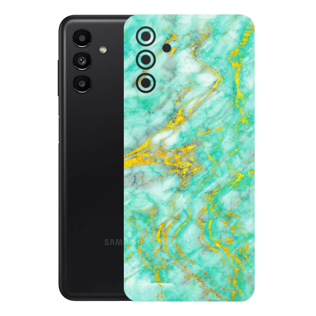 Samsung A/S Series Phone Skins (All Models) - Green And Gold Marble Feel - Matte Finish (M-16) Samsung Galaxy A13 (5G)