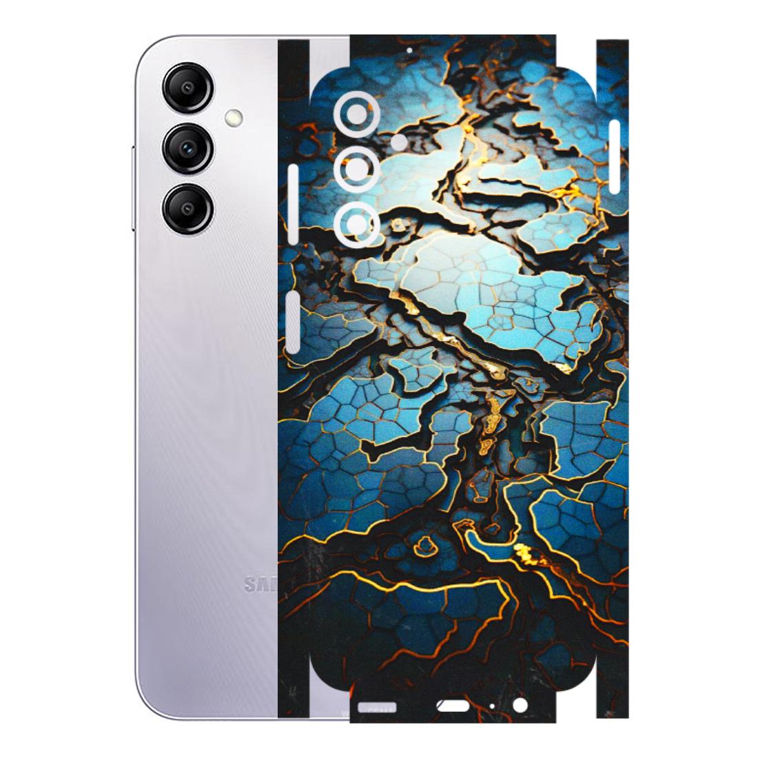 Samsung A/S Series Phone Skins (All Models) - Blue Gold Abstract - 3D Embossed Finish (L-11) Samsung Galaxy A14 (5G)