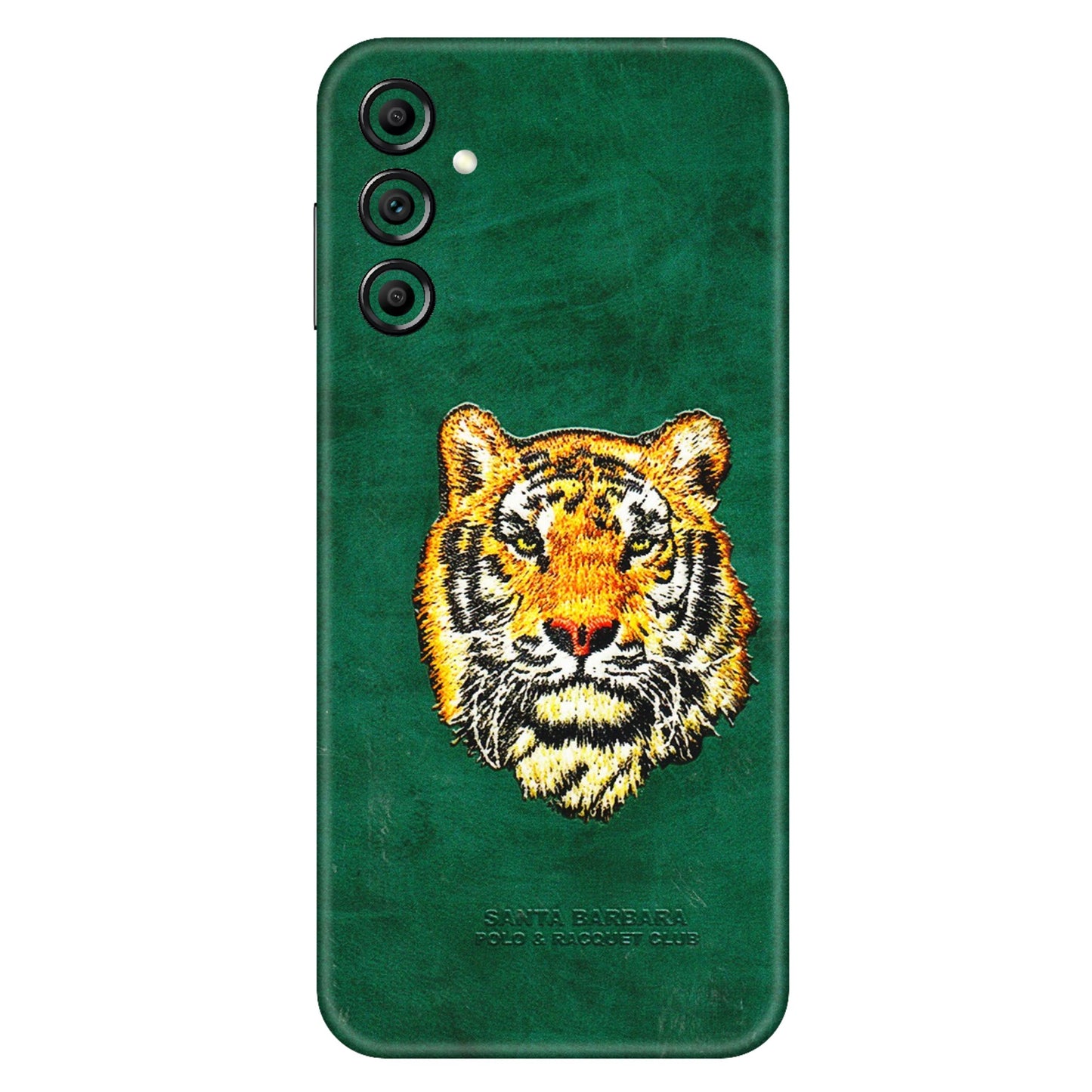 Samsung A/S Series Phone Skins (All Models) - Leather Feel Tiger - 3D Embossed Finish (L-111) Samsung Galaxy A14 (5G)