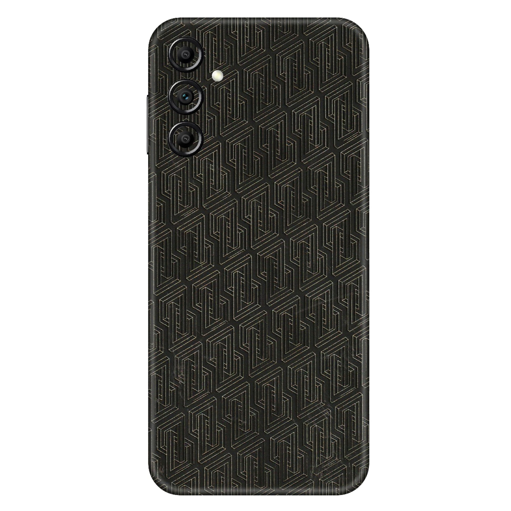 Samsung A/S Series Phone Skins (All Models) - Black Abstract Pattern - 3D Embossed Finish (L-117) Samsung Galaxy A14 (5G)