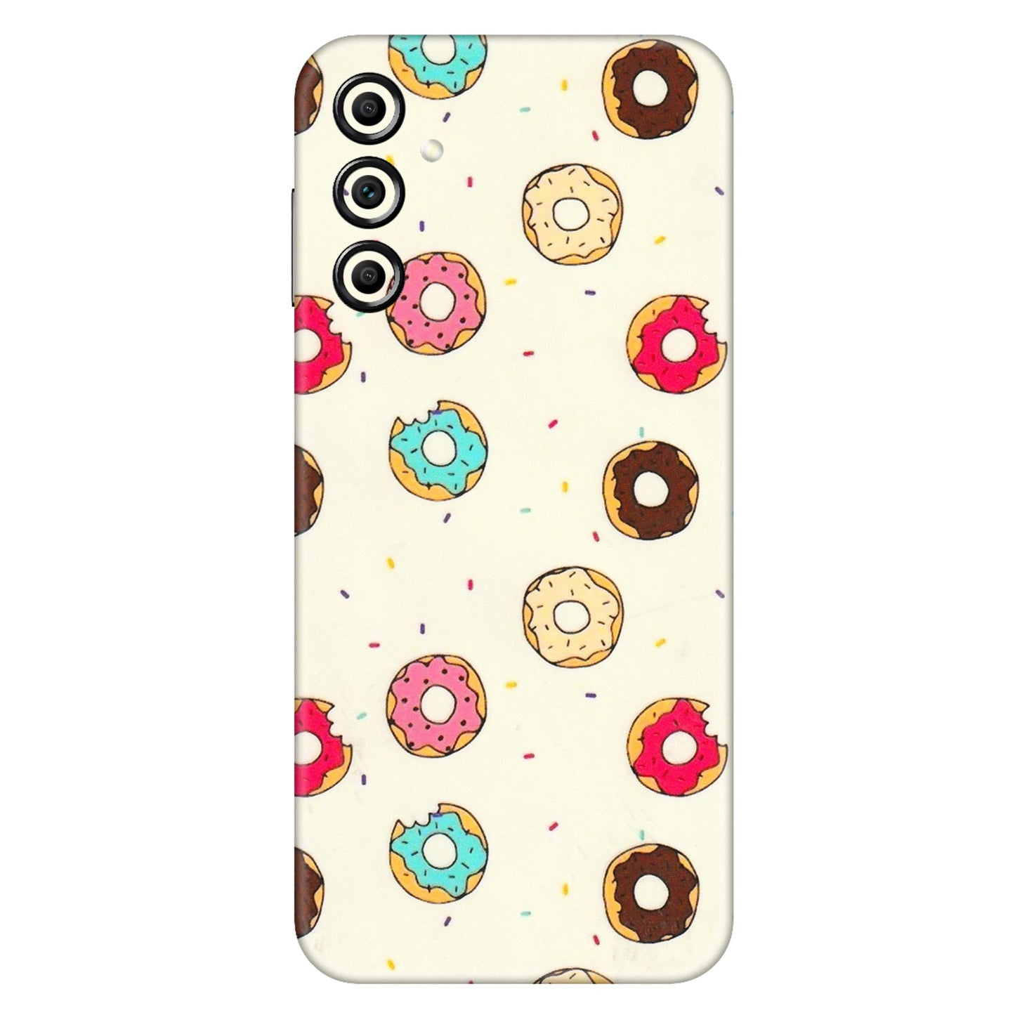 Samsung A/S Series Phone Skins (All Models) - Mini Donuts Doodle Art - 3D Embossed Finish (L-122) Samsung Galaxy A14 (5G)