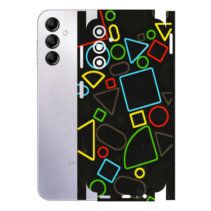 Samsung A/S Series Phone Skins (All Models) - Black Shapes - 3D Embossed Finish (L-131) Samsung Galaxy A14 (5G)