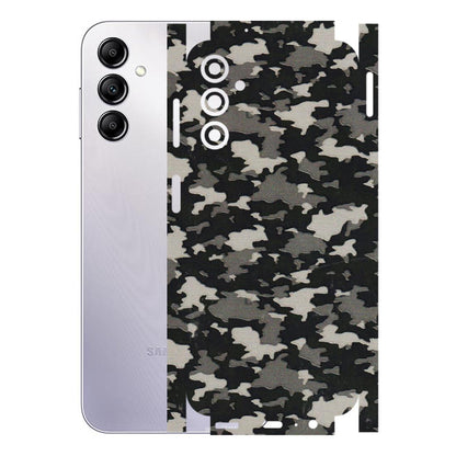 Samsung A/S Series Phone Skins (All Models) - Black/Grey Camoflaunge - 3D Embossed Finish (L-142) Samsung Galaxy A14 (5G)
