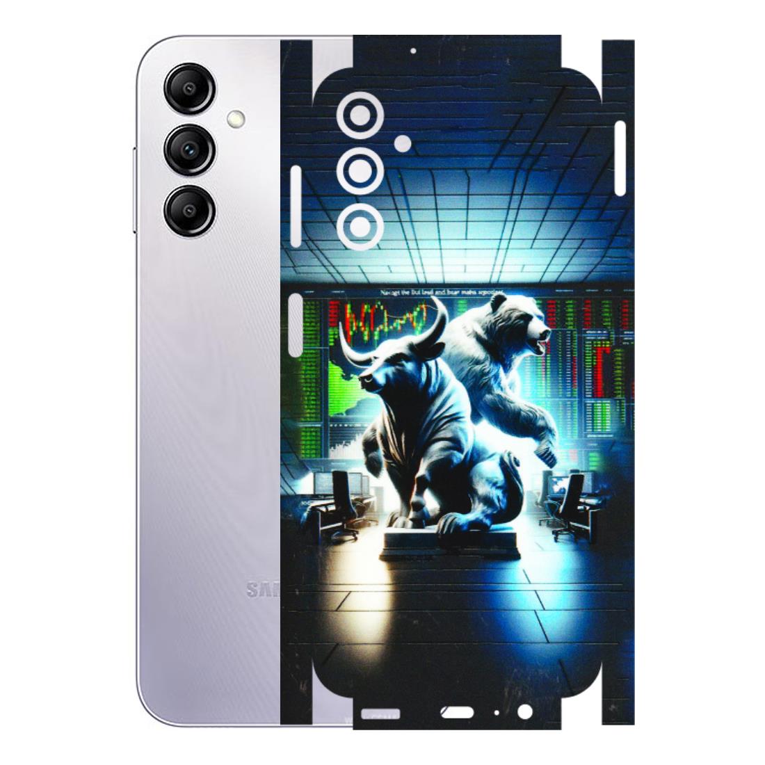 Samsung A/S Series Phone Skins (All Models) - Stock Market Sensex Bear vs Bulls - 3D Embossed Finish (L-15) Samsung Galaxy A14 (5G)