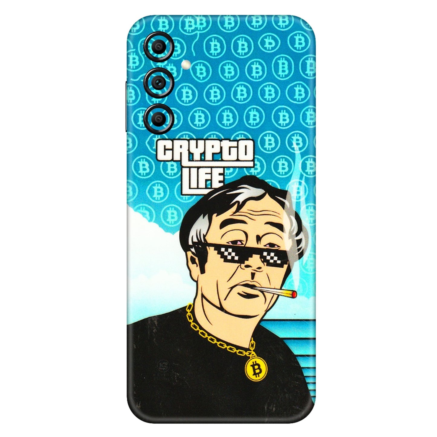Samsung A/S Series Phone Skins (All Models) - Crypto Thug Life - 3D Embossed Finish (L-179) Samsung Galaxy A14 (5G)