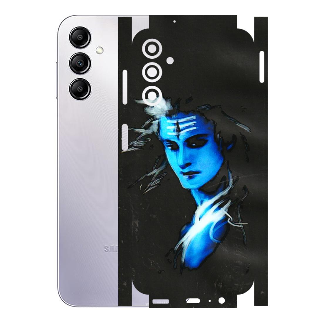 Samsung A/S Series Phone Skins (All Models) - Har Har Mahadev Blue/Black - 3D Embossed Finish (L-185) Samsung Galaxy A14 (5G)