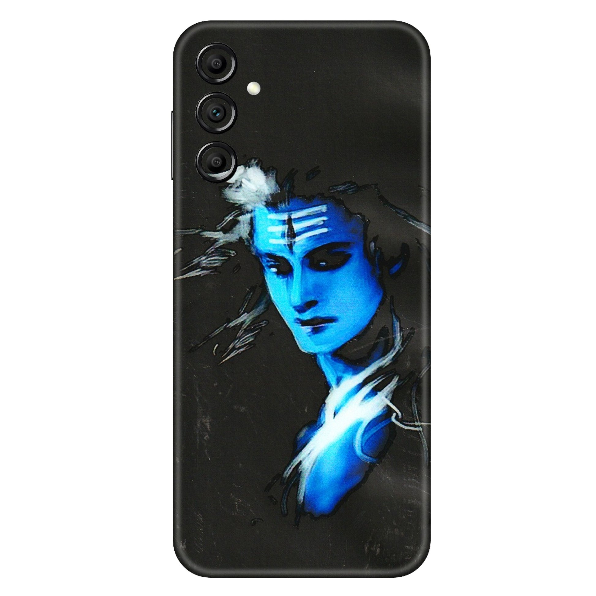 Samsung A/S Series Phone Skins (All Models) - Har Har Mahadev Blue/Black - 3D Embossed Finish (L-185) Samsung Galaxy A14 (5G)