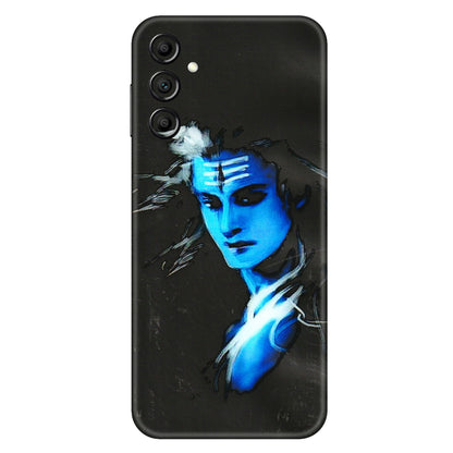 Samsung A/S Series Phone Skins (All Models) - Har Har Mahadev Blue/Black - 3D Embossed Finish (L-185) Samsung Galaxy A14 (5G)