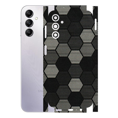 Samsung A/S Series Phone Skins (All Models) - Black & White Dotted Honeycomb Texture - 3D Embossed Finish (L-202) Samsung Galaxy A14 (5G)