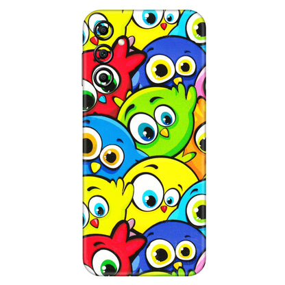 Samsung A/S Series Phone Skins (All Models) - Cute Fluffy Birds - 3D Embossed Finish (L-213) Samsung Galaxy A14 (5G)