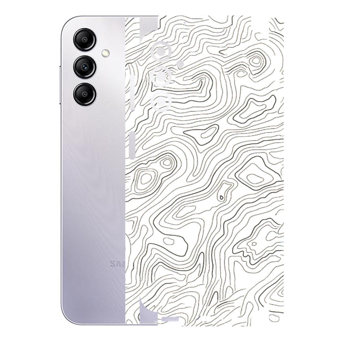 Samsung A/S Series Phone Skins (All Models) - White Black Swirls - 3D Embossed Finish (L-219) Samsung Galaxy A14 (5G)