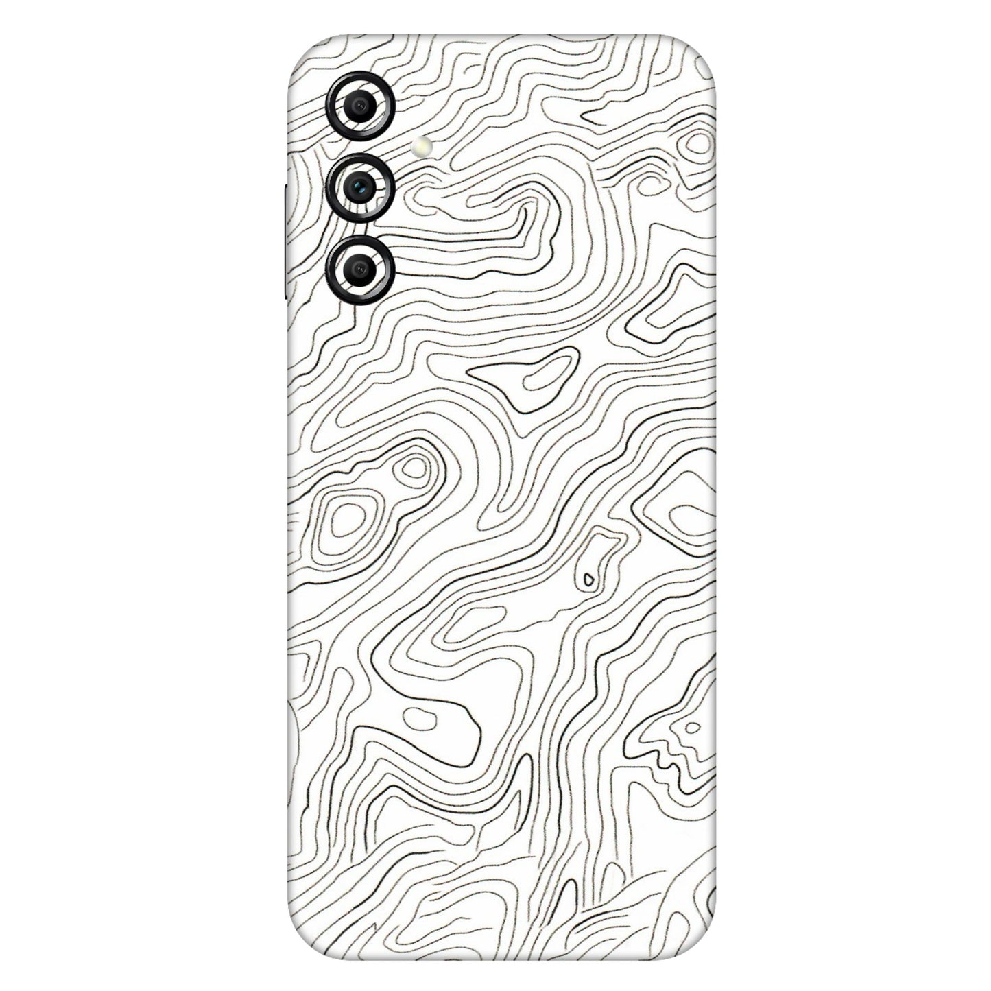 Samsung A/S Series Phone Skins (All Models) - White Black Swirls - 3D Embossed Finish (L-219) Samsung Galaxy A14 (5G)