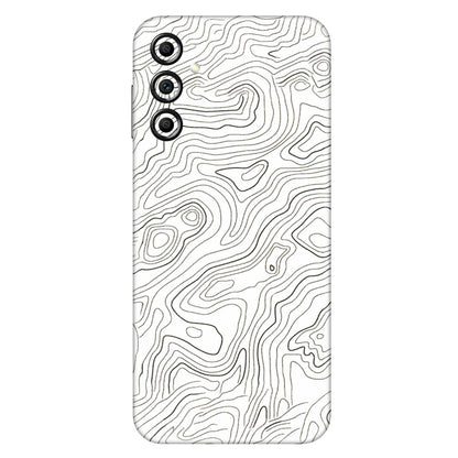 Samsung A/S Series Phone Skins (All Models) - White Black Swirls - 3D Embossed Finish (L-219) Samsung Galaxy A14 (5G)