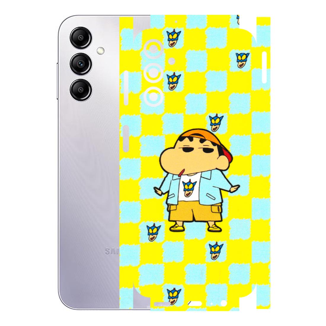 Samsung A/S Series Phone Skins (All Models) - Yellow Blue Shinchan Cute - 3D Embossed Finish (L-221) Samsung Galaxy A14 (5G)