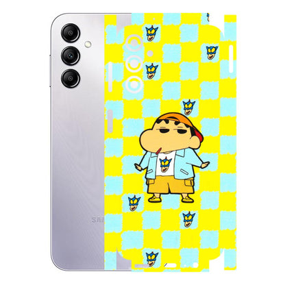 Samsung A/S Series Phone Skins (All Models) - Yellow Blue Shinchan Cute - 3D Embossed Finish (L-221) Samsung Galaxy A14 (5G)
