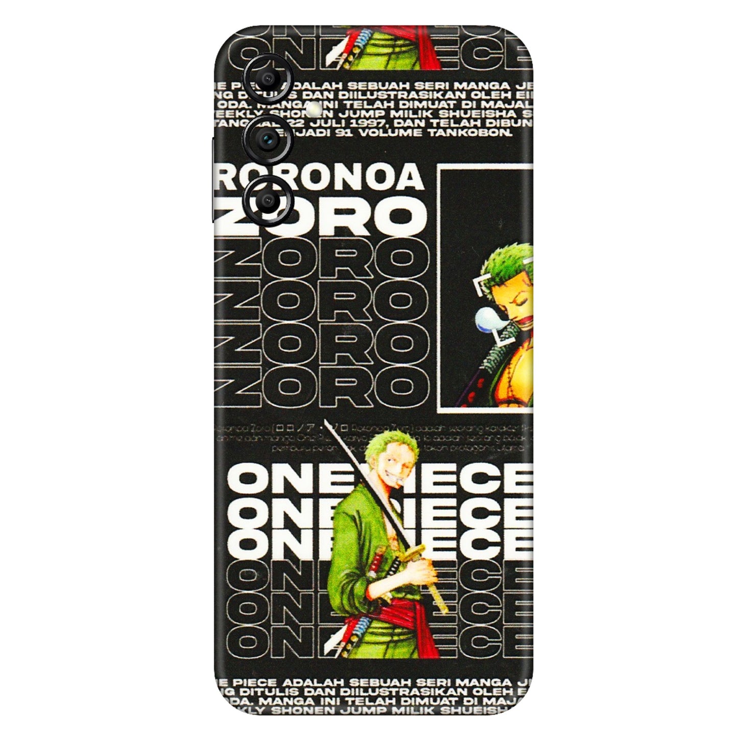 Samsung A/S Series Phone Skins (All Models) - One Piece Zoro - 3D Embossed Finish (L-250) Samsung Galaxy A14 (5G)