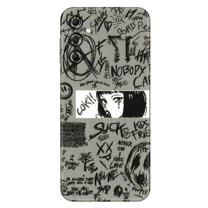 Samsung A/S Series Phone Skins (All Models) - Never Have Love Anime - 3D Embossed Finish (L-260) Samsung Galaxy A14 (5G)