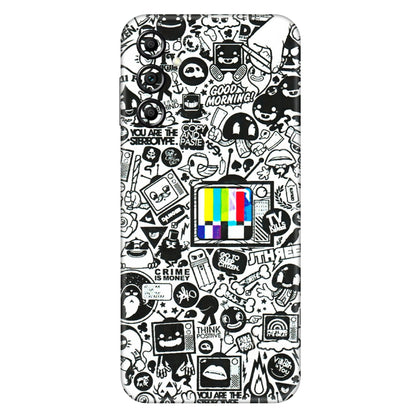 Samsung A/S Series Phone Skins (All Models) - Doodles Positive Art - 3D Embossed Finish (L-263) Samsung Galaxy A14 (5G)