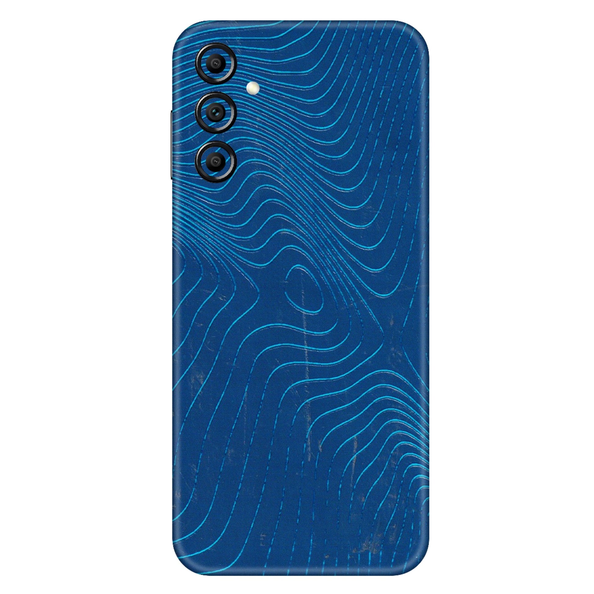 Samsung A/S Series Phone Skins (All Models) - Abstract Blue Line Map - 3D Embossed Finish (L-272) Samsung Galaxy A14 (5G)