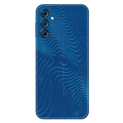 Samsung A/S Series Phone Skins (All Models) - Abstract Blue Line Map - 3D Embossed Finish (L-272) Samsung Galaxy A14 (5G)